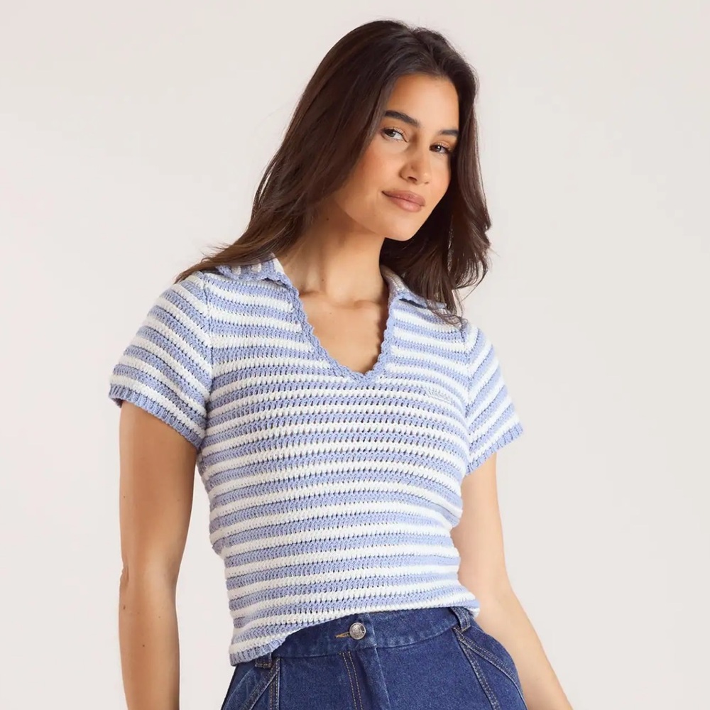 Lounge knit striped top